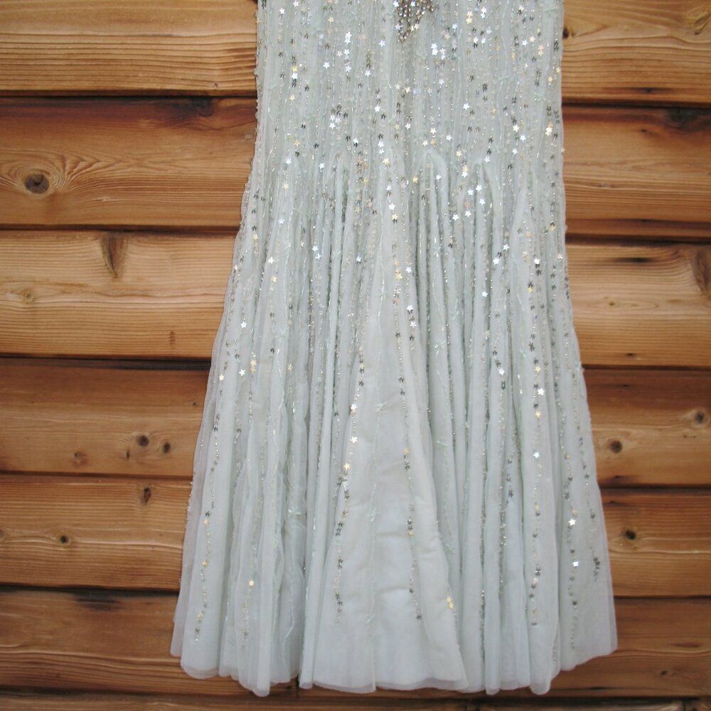 MAC DUGGAL 94128 Green Embellished Bow Flutter Sleeve A Line Midi Dress - Picture 11 of 16